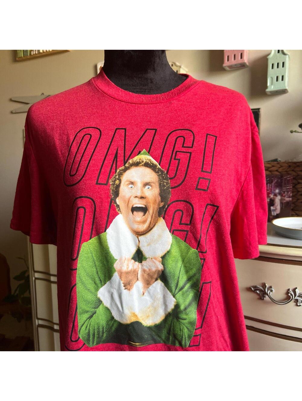 Red Elf on a Shelf cotton t-shirt